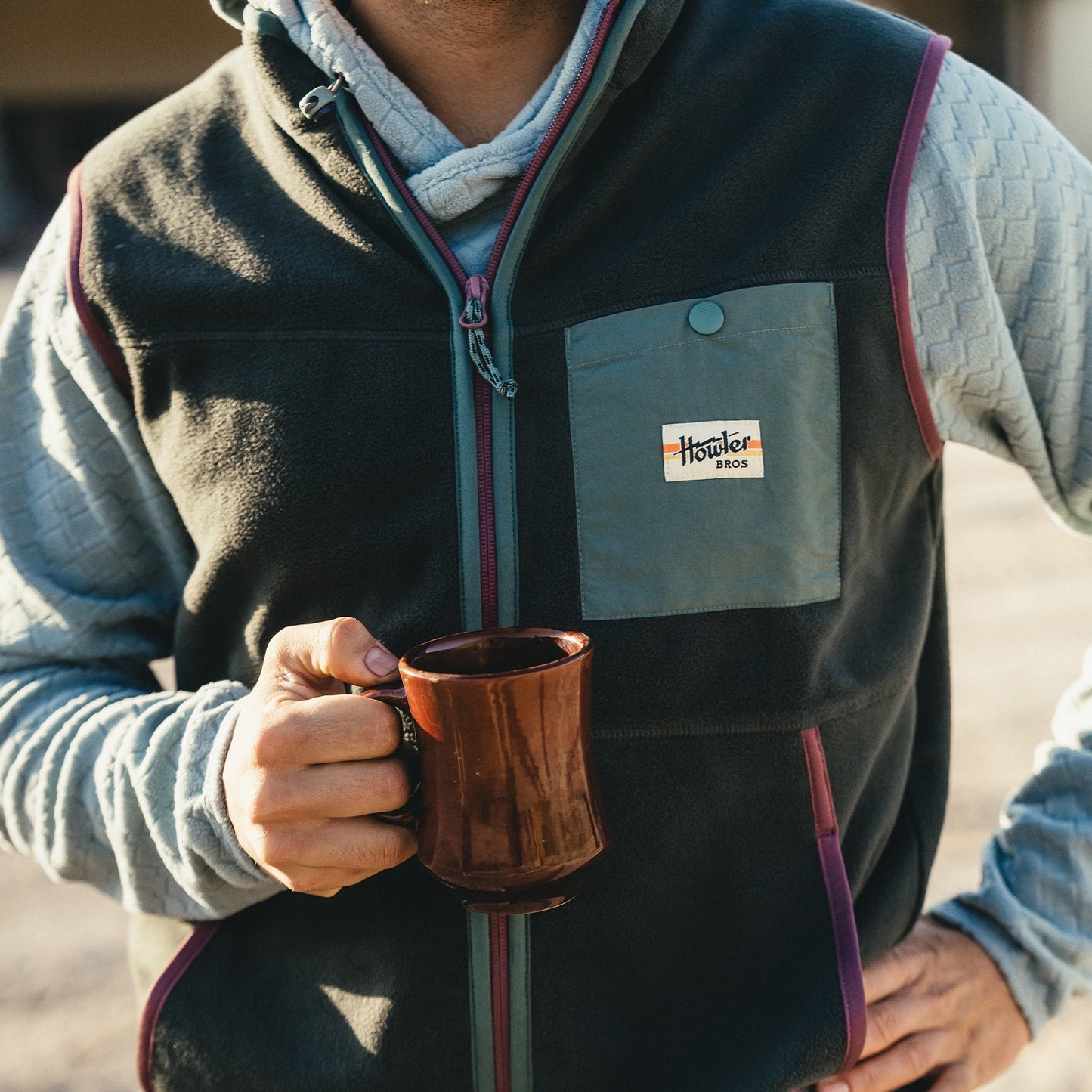Howler Bros Free Range Fleece Vest - Antique Black