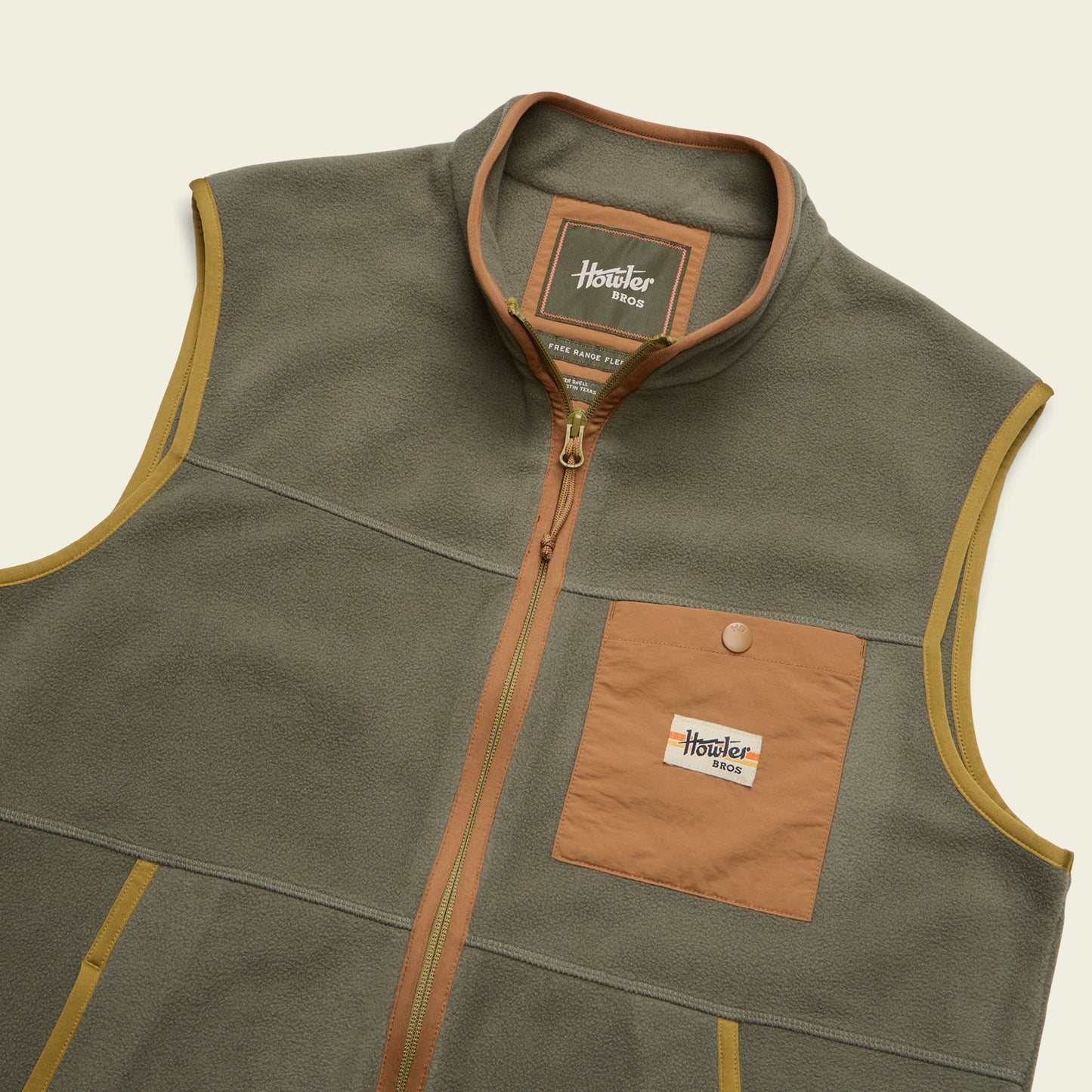 Howler Bros Free Range Fleece Vest - Oregano