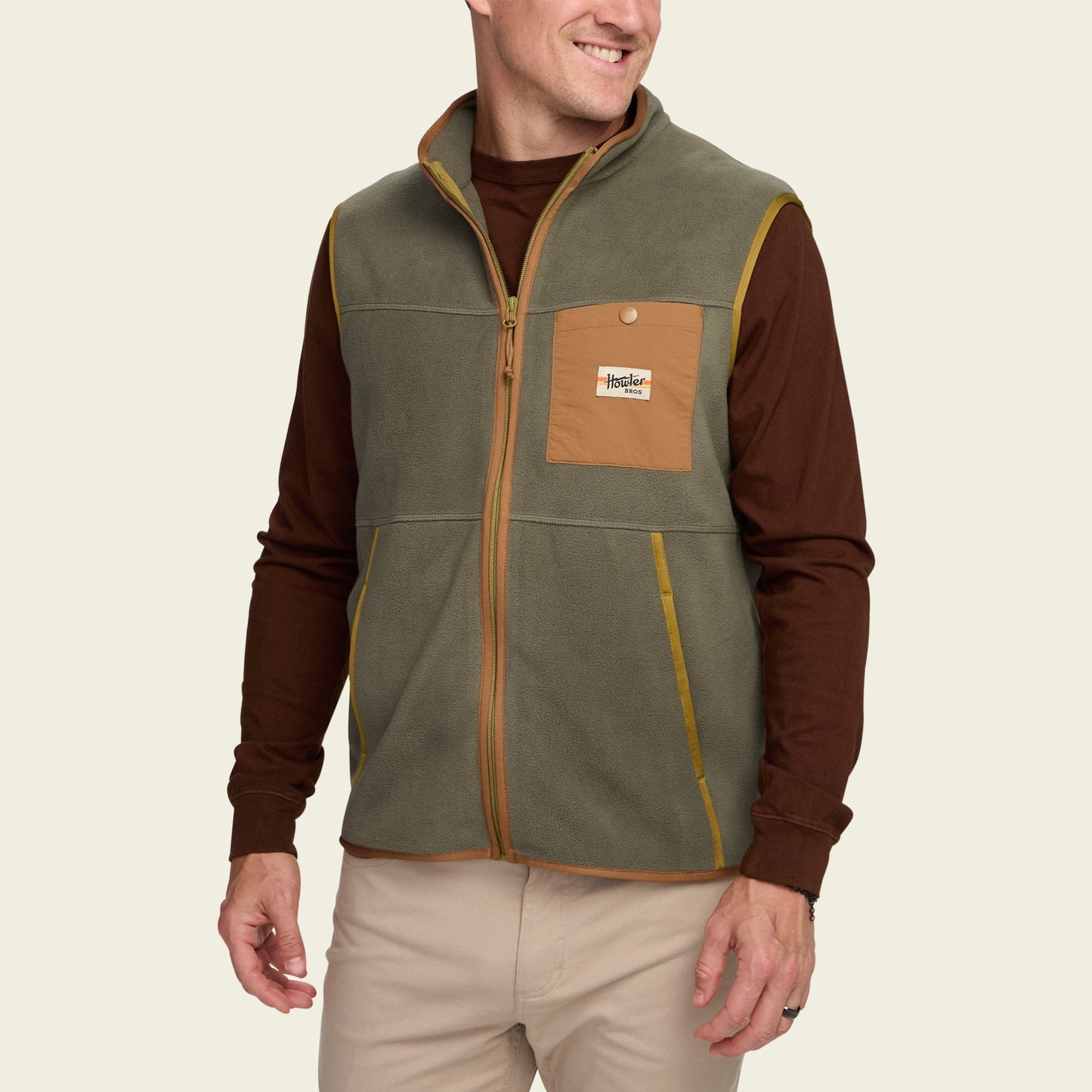 Howler Bros Free Range Fleece Vest - Oregano