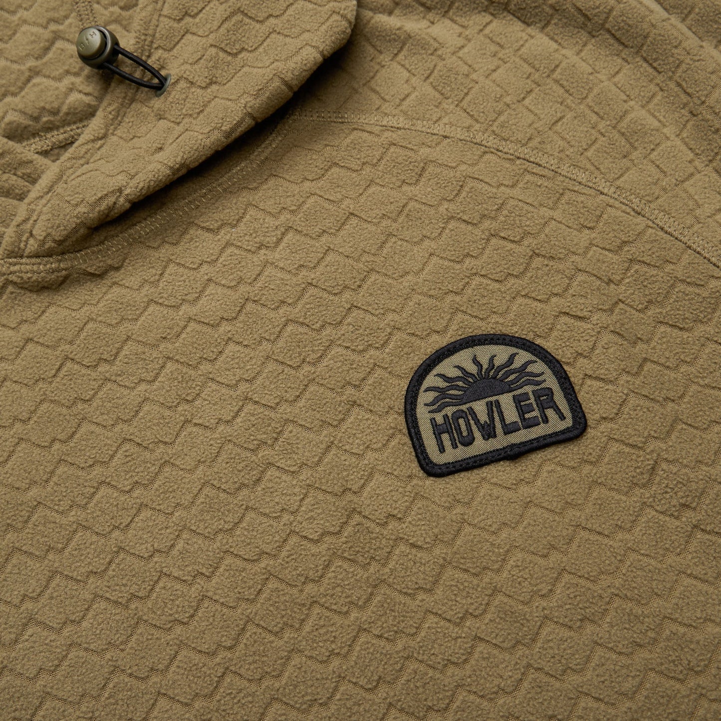 Howler Bros Palo Duro Fleece Hoodie Mountain Grid - Fatigue