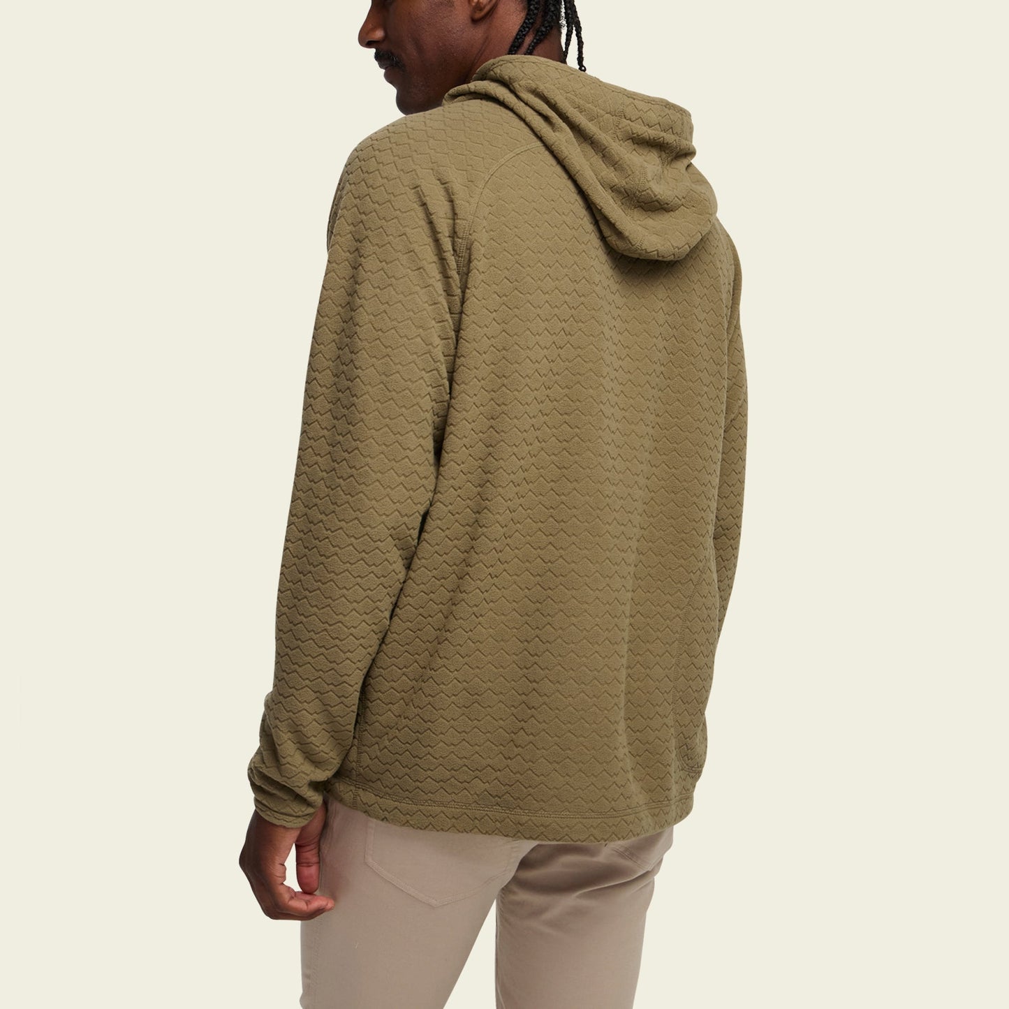 Howler Bros Palo Duro Fleece Hoodie Mountain Grid - Fatigue