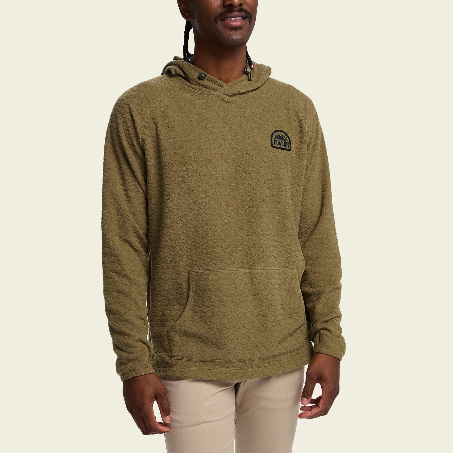 Howler Bros Palo Duro Fleece Hoodie Mountain Grid - Fatigue