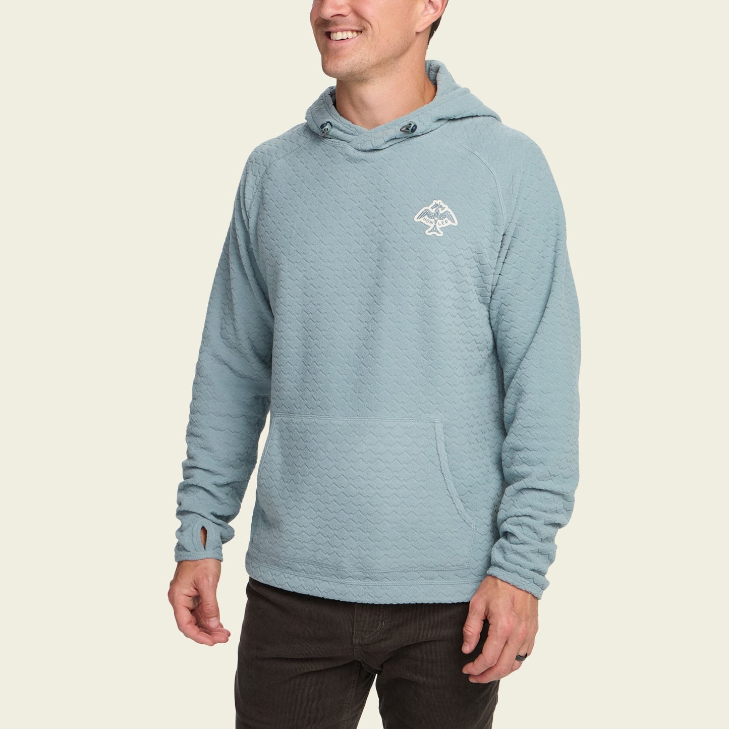 Howler Bros Palo Duro Fleece Hoodie Mountain Grid - Iron Blue