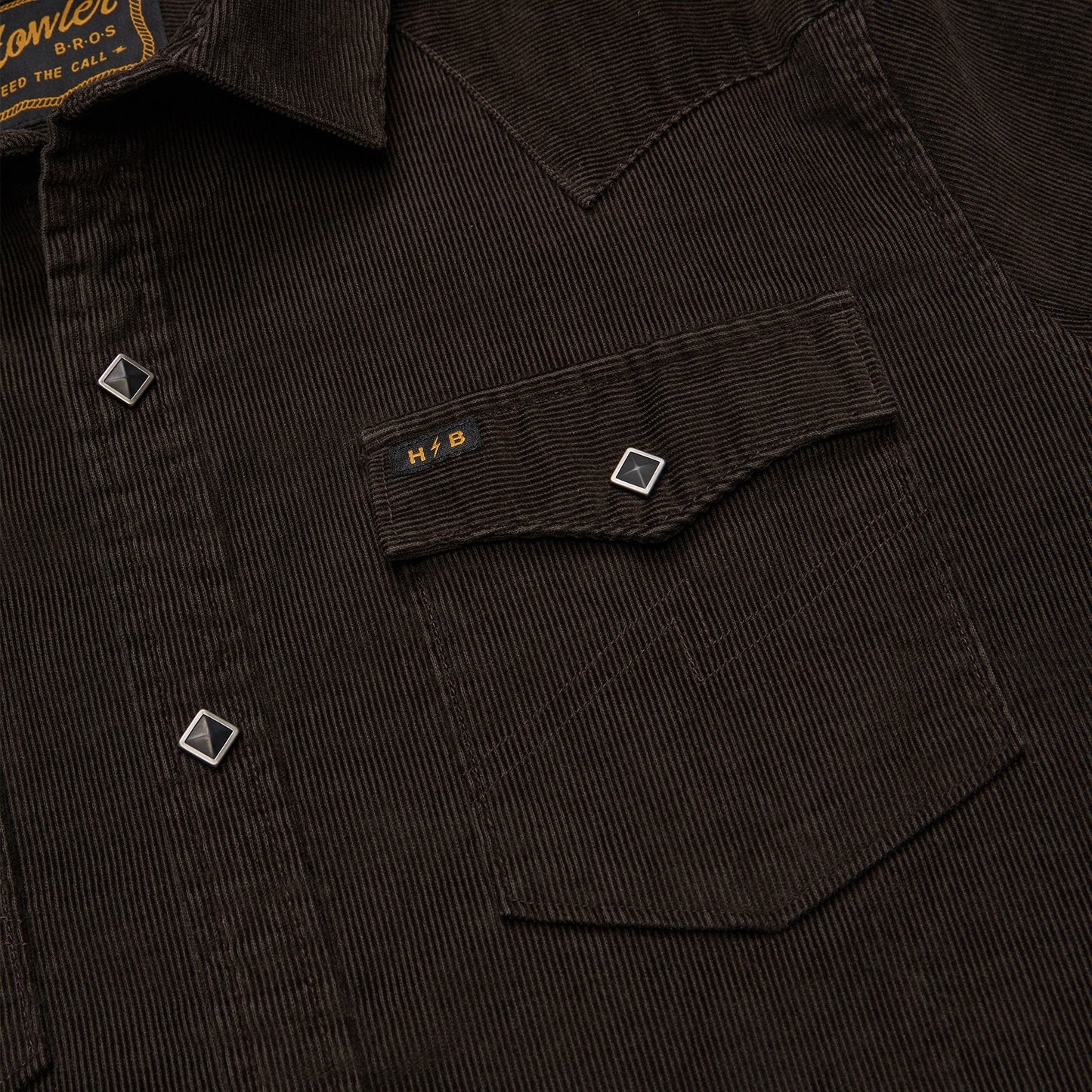 Howler Bros Banning Corduroy Snapshirt - Antique Black