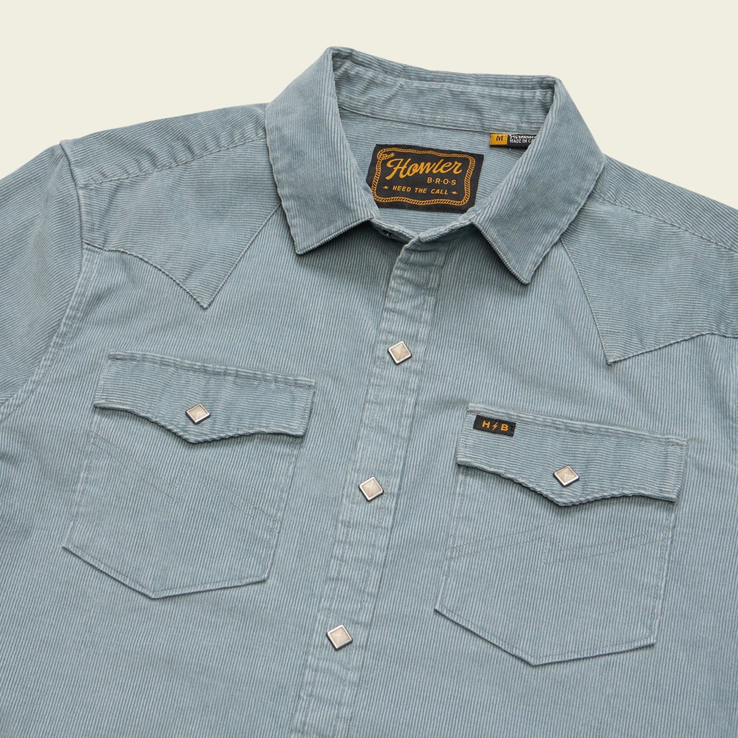 Howler Bros Banning Corduroy Snapshirt - Iron Blue