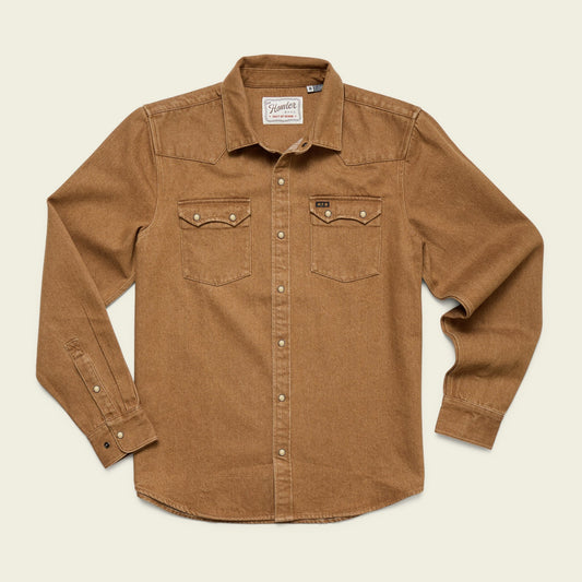 Howler Bros Dust Up Denim Snapshirt - Owens Oaker Wash