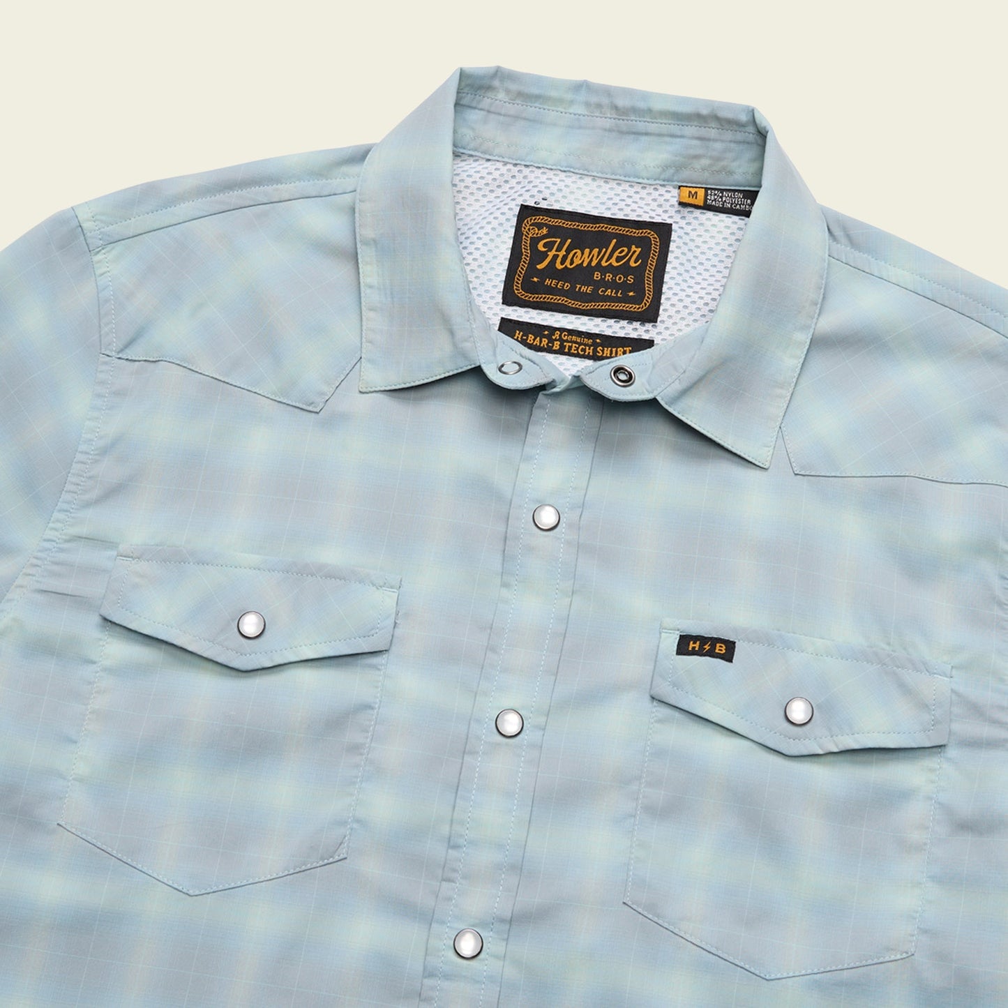Howler Bros H Bar B B-Tech Long Sleeve - Kent Plaid : Iron Blue