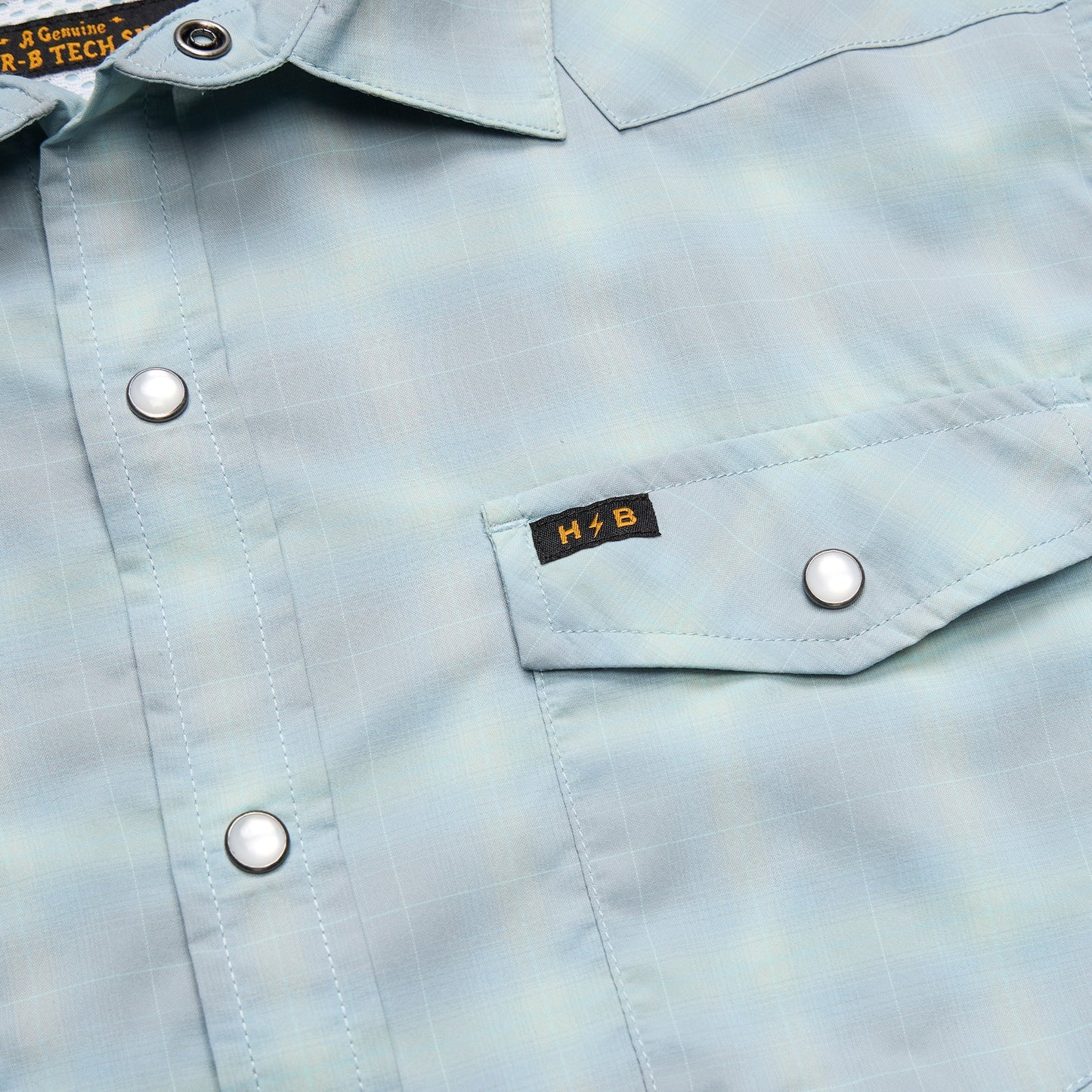 Howler Bros H Bar B B-Tech Long Sleeve - Kent Plaid : Iron Blue