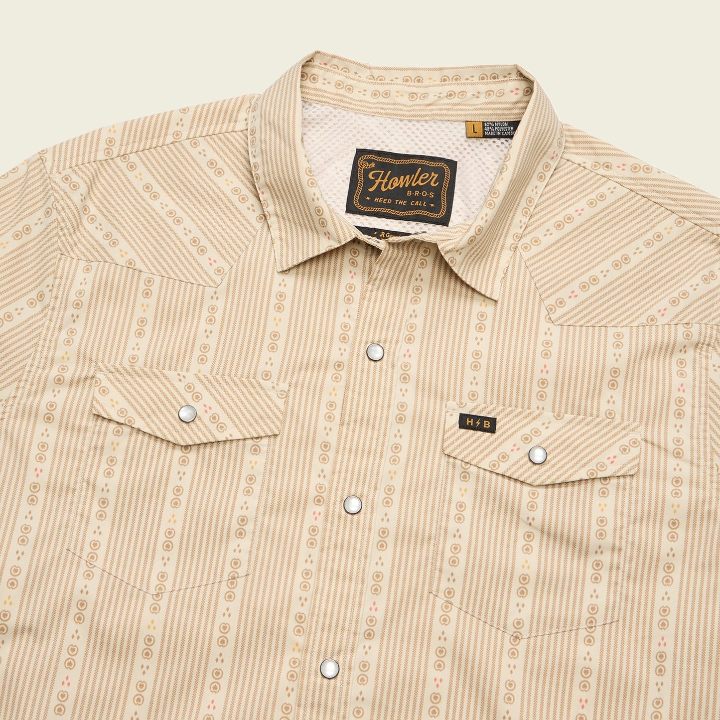 Howler Bros H Bar B B-Tech Long Sleeve - MOSQUERO STRIPE : BROWN RICE