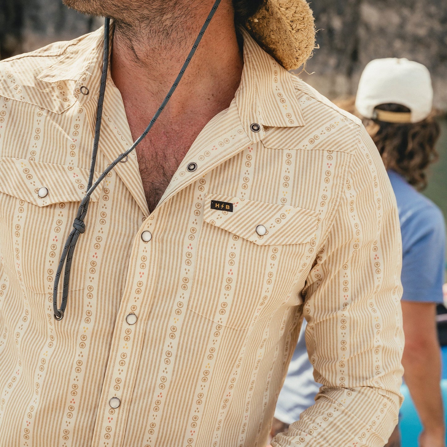 Howler Bros H Bar B B-Tech Long Sleeve - MOSQUERO STRIPE : BROWN RICE