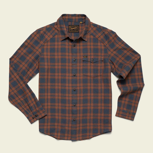 Howler La Grange lightweight flannel shirt in stargazer plaid with cotton fabric and single chest pocket