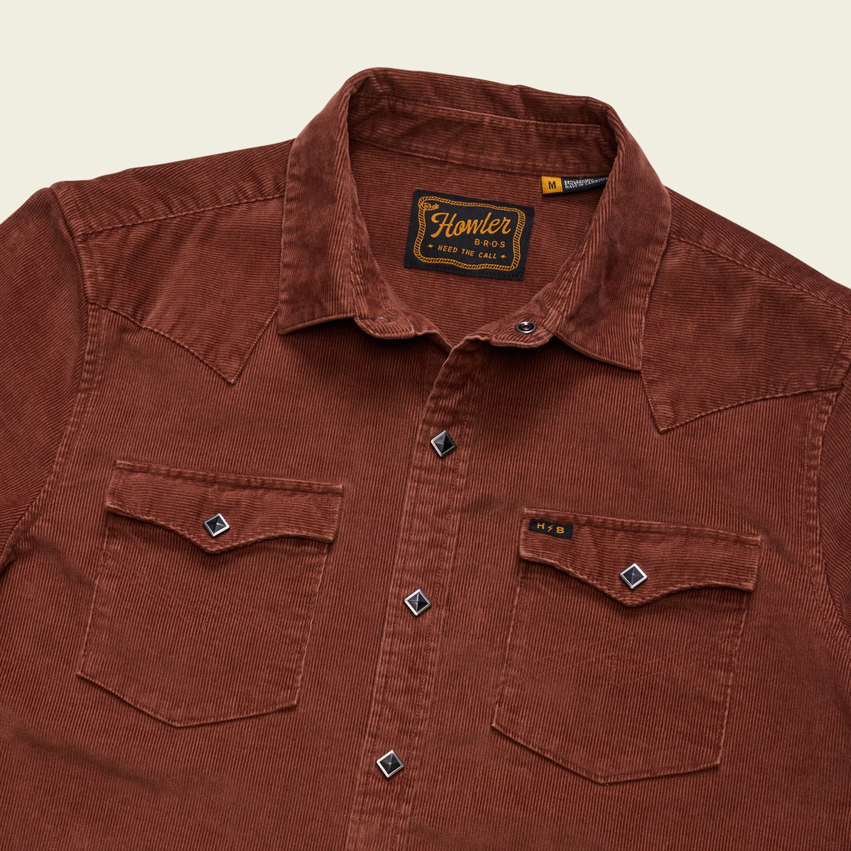 Howler Bros | Banning Corduroy Snapshirt | Mink Brown