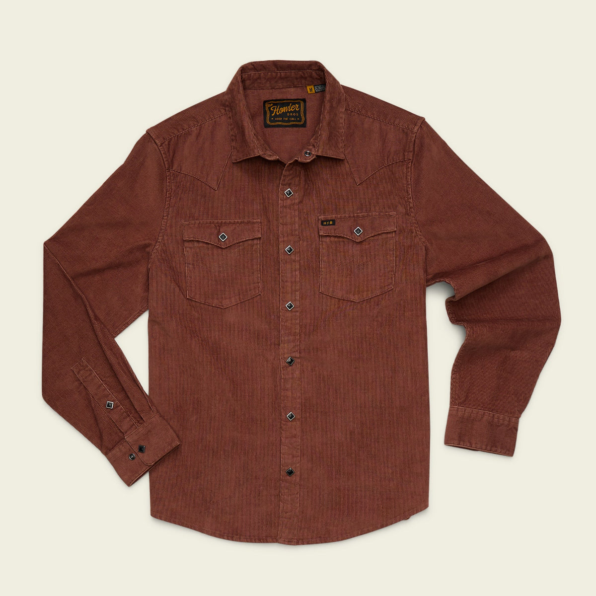 Howler Bros | Banning Corduroy Snapshirt | Mink Brown