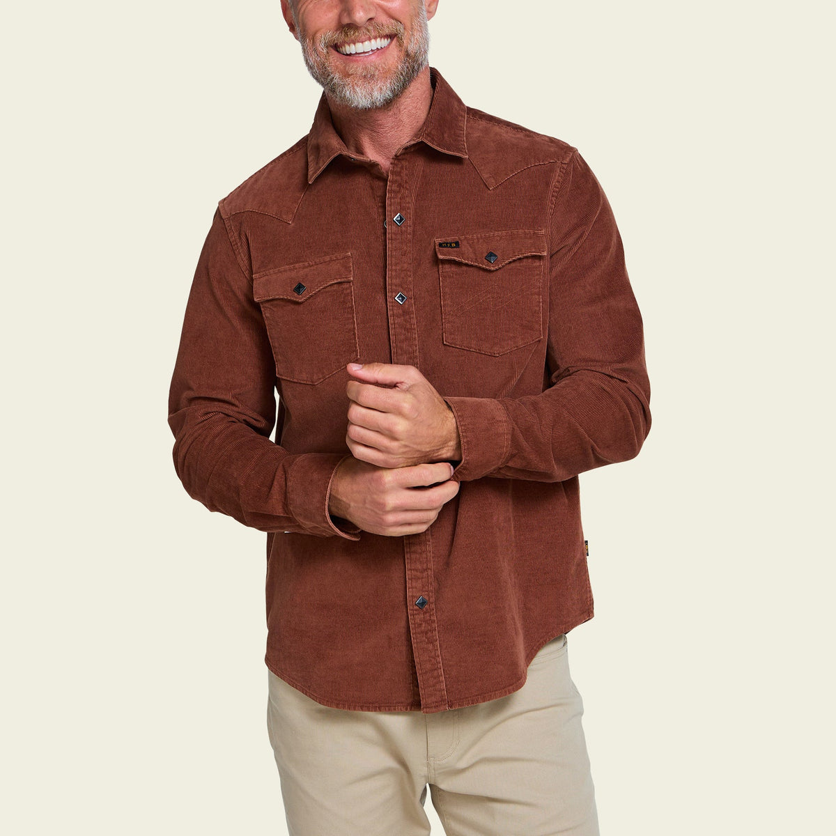 Howler Bros | Banning Corduroy Snapshirt | Mink Brown