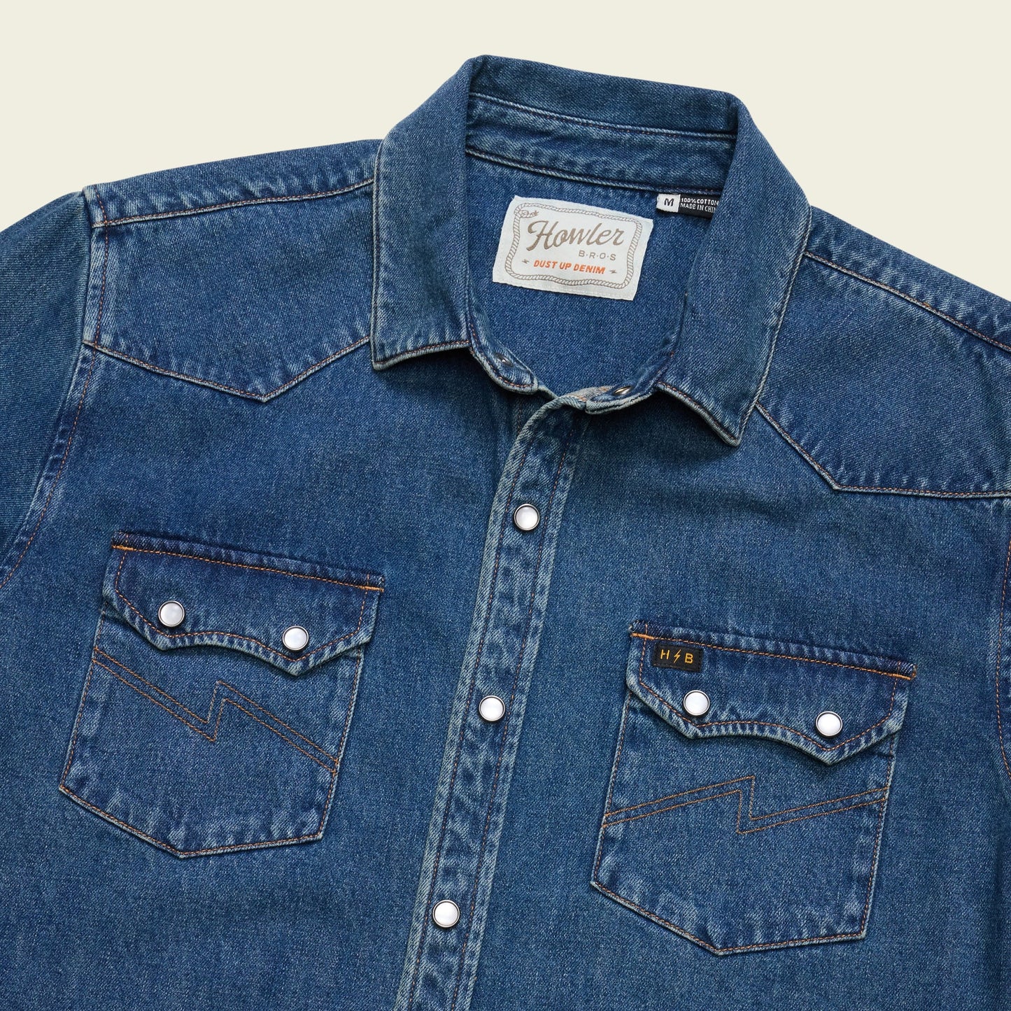 Howler Bros | Dust Up Denim Snapshirt | Bolan Classic Wash