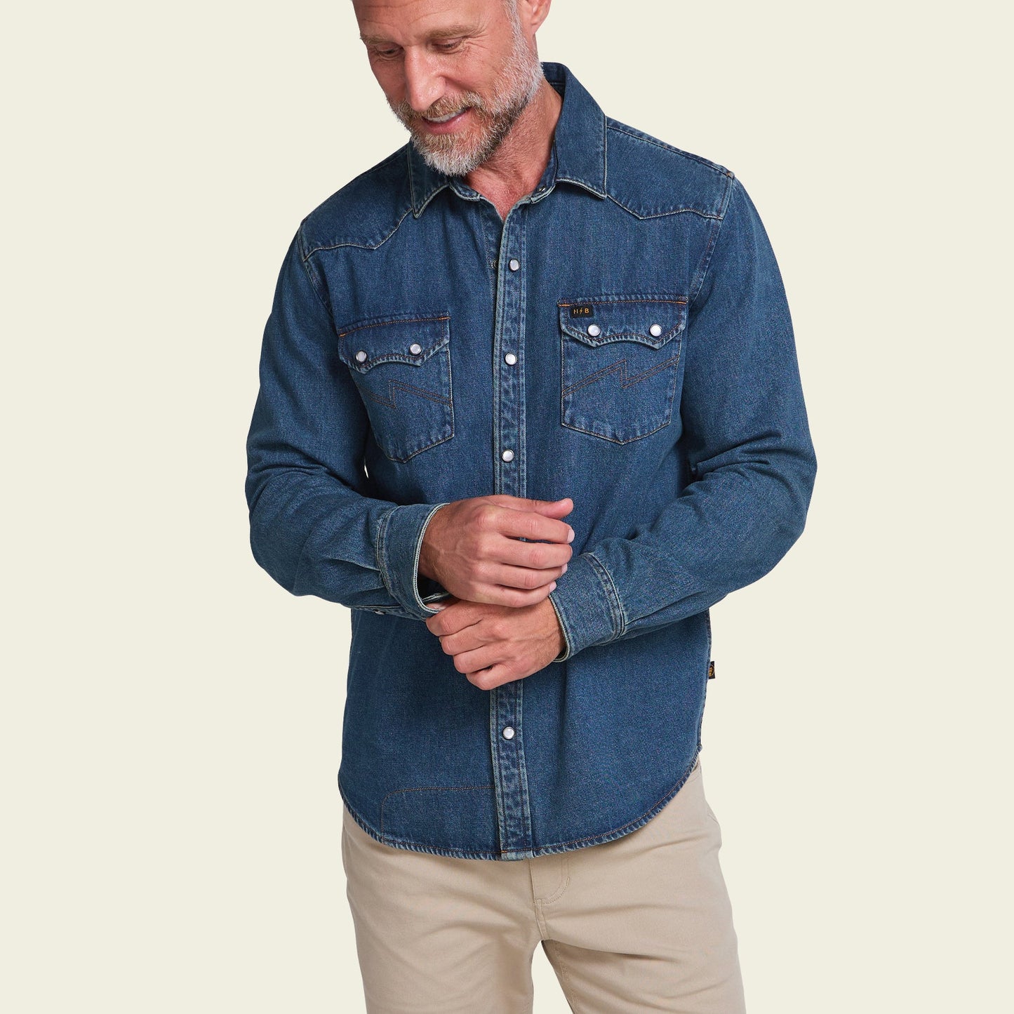 Howler Bros | Dust Up Denim Snapshirt | Bolan Classic Wash