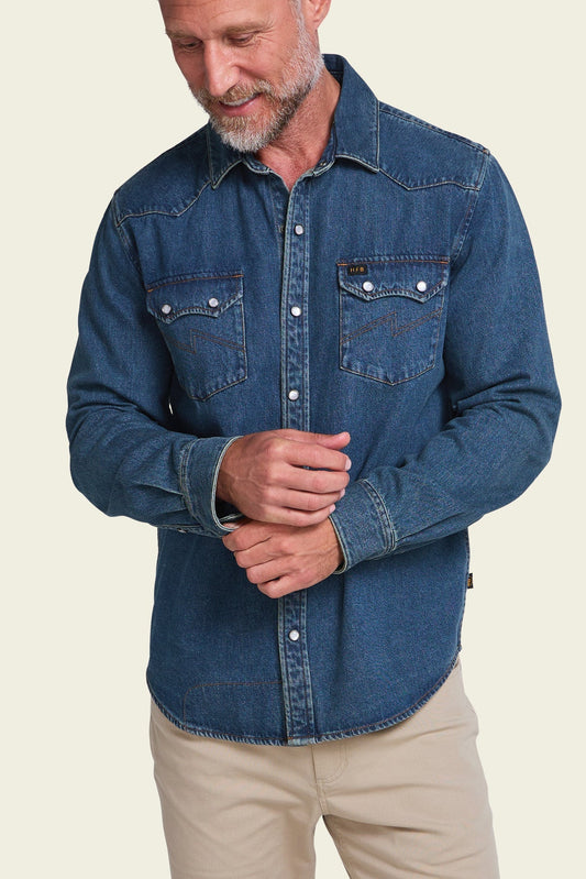 Howler Bros | Dust Up Denim Snapshirt | Bolan Classic Wash