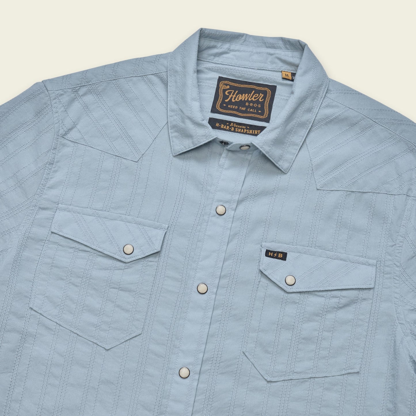 Howler Bros | H Bar Snap Eyelet Stripe Shirt | Sky Blue