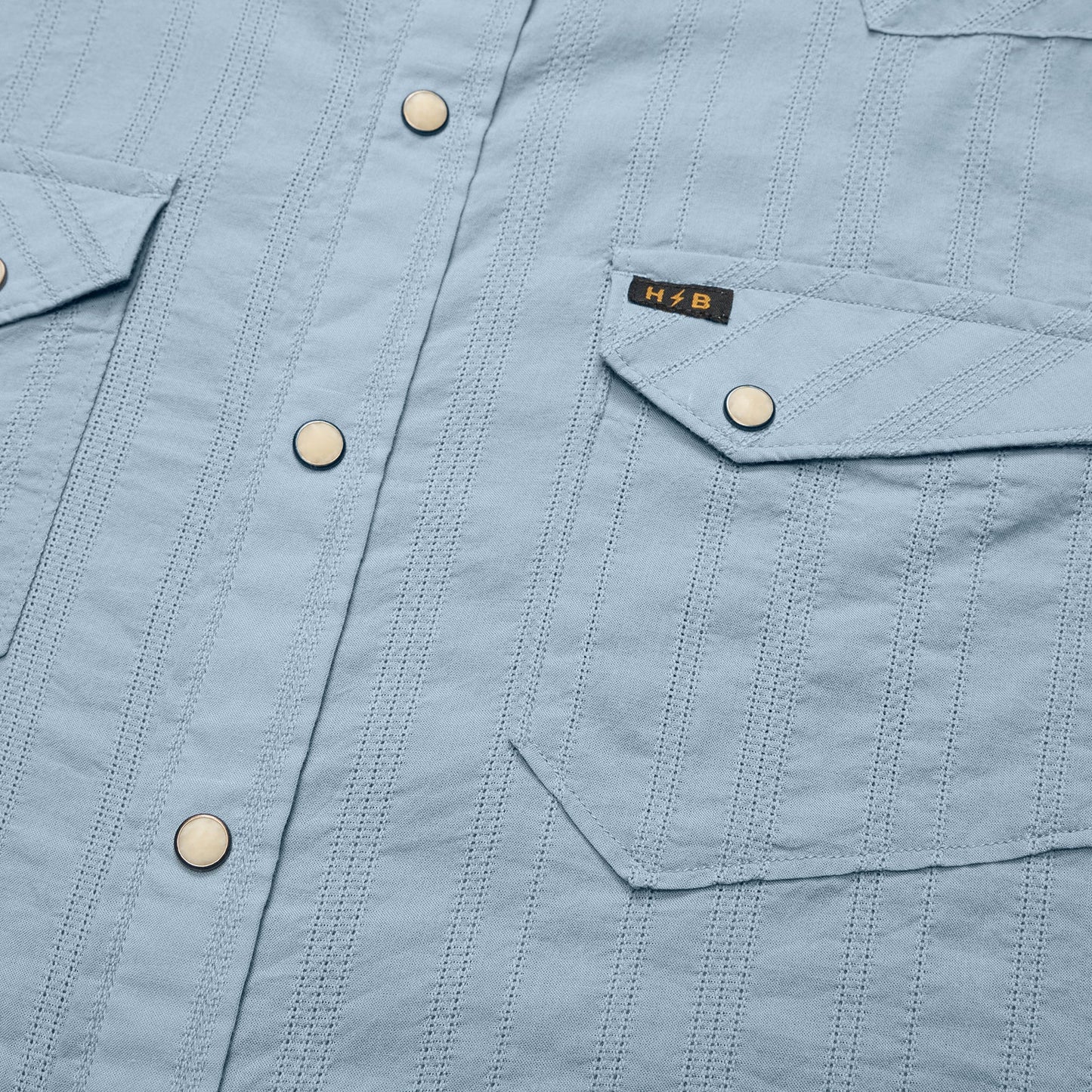 Howler Bros | H Bar Snap Eyelet Stripe Shirt | Sky Blue