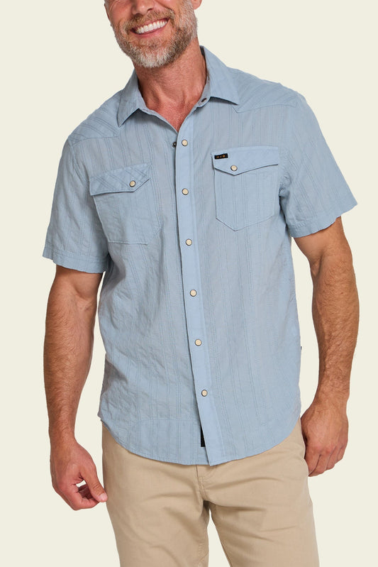 Howler Bros | H Bar Snap Eyelet Stripe Shirt | Sky Blue