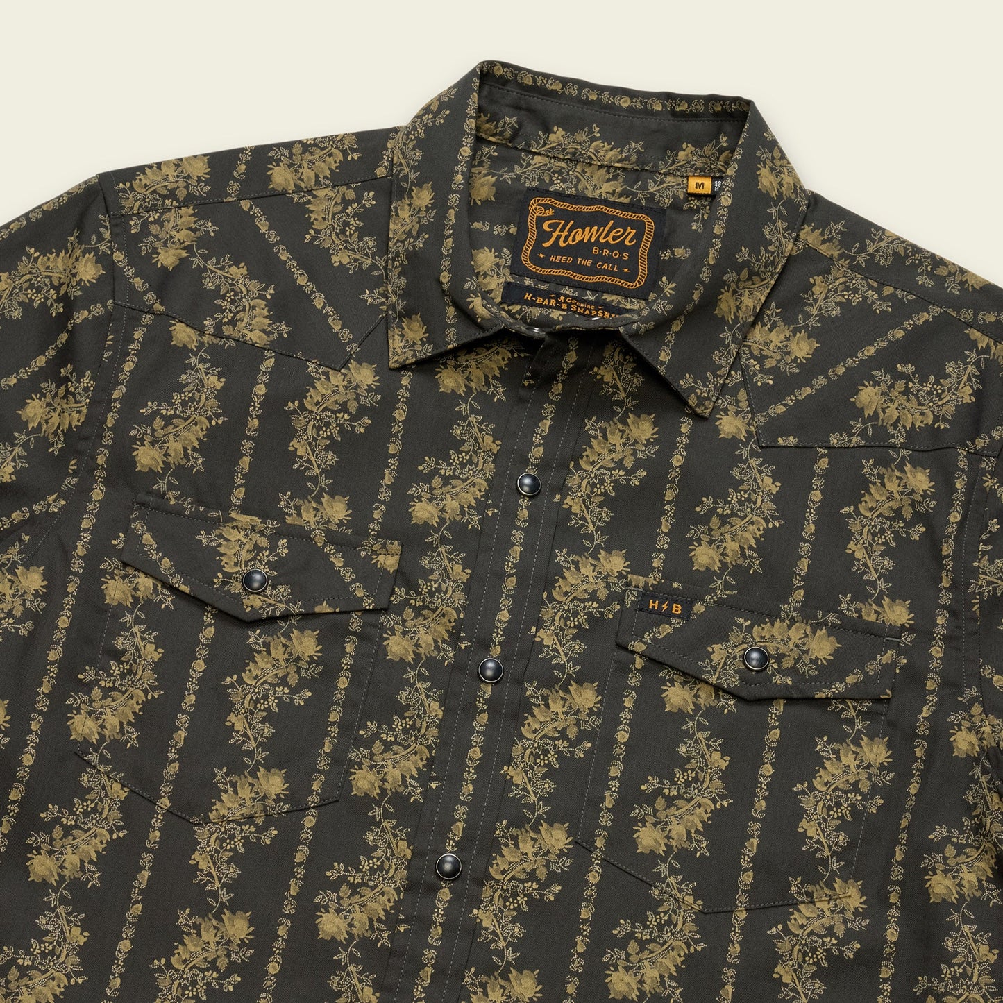 Howler Bros | H Bar Snap Grampa's Curtains Shirt | Antique Black