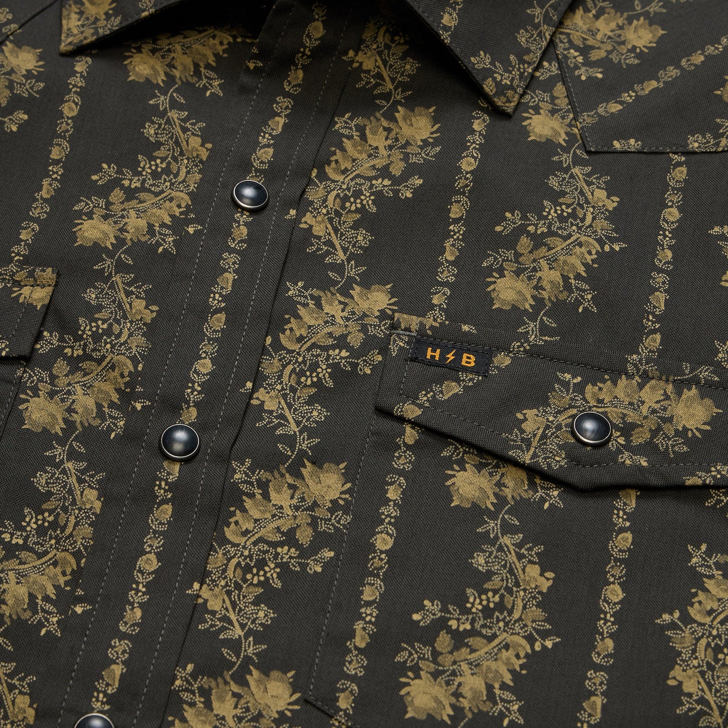 Howler Bros | H Bar Snap Grampa's Curtains Shirt | Antique Black