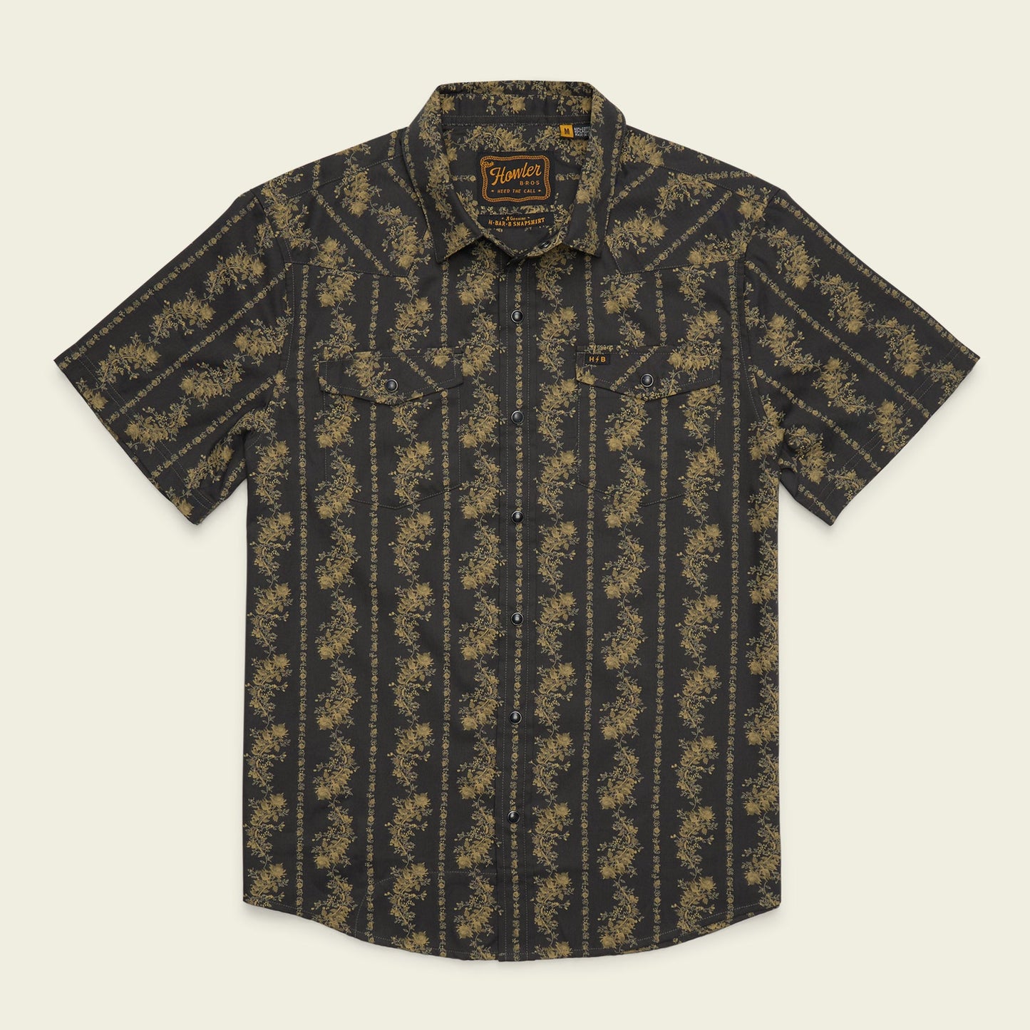 Howler Bros | H Bar Snap Grampa's Curtains Shirt | Antique Black
