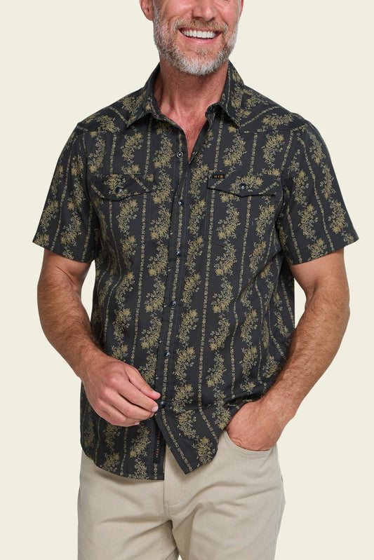 Howler Bros | H Bar Snap Grampa's Curtains Shirt | Antique Black