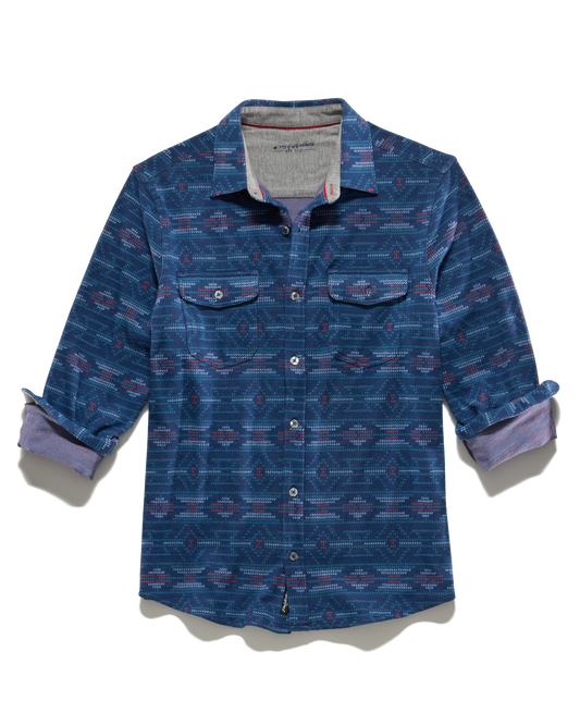 Flag & Anthem Southwestern Hero Stretch Flannel Shirt - Blue/Muave