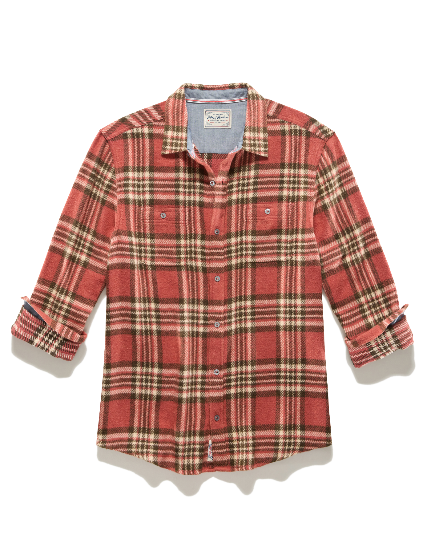 Flag and Anthem Seabrook Vintage Wash Flannel Shirt - Brick