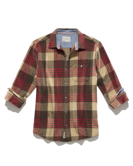Flag and Anthem Lansing Flannel Shirt - Brown / Red
