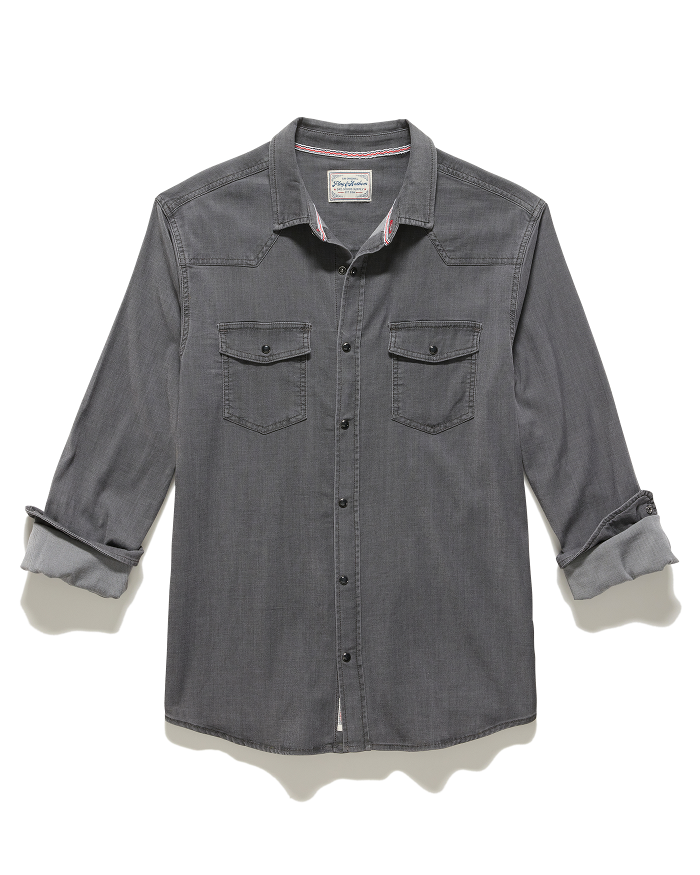 Flag and Anthem Sacramento Stretch Chambray Shirt- Grey