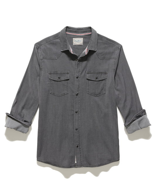 Flag and Anthem Sacramento Stretch Chambray Shirt- Grey