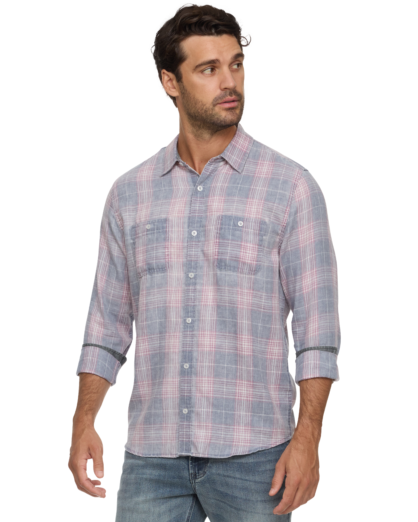Flag & Anthem | Ladonia Vintage Washed Shirt | Navy/Mauve