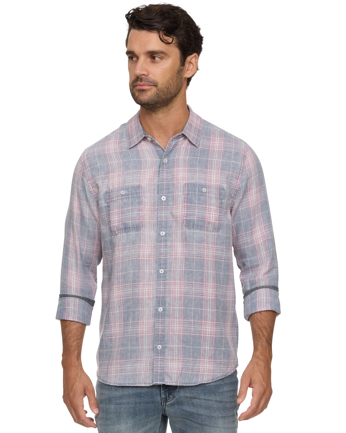 Flag & Anthem | Ladonia Vintage Washed Shirt | Navy/Mauve