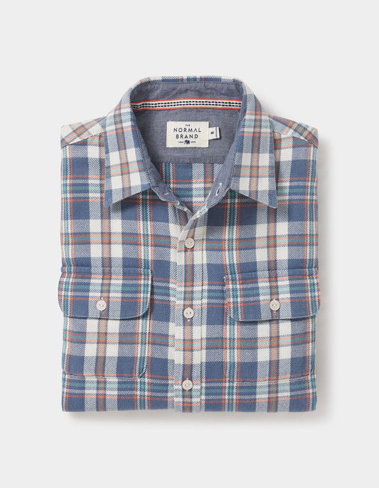 The Normal Brand Mountain Overshirt in Mineral Blue