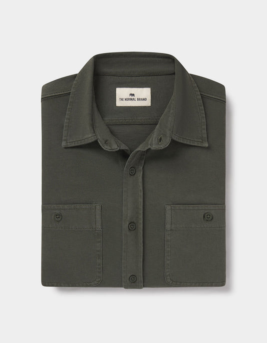 The Normal Brand Lennox Jersey Button Up in Alpine
