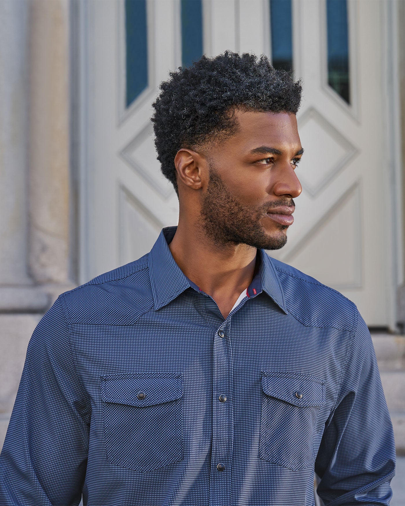 Flag & Anthem Desert Son Performance Western Shirt - Navy