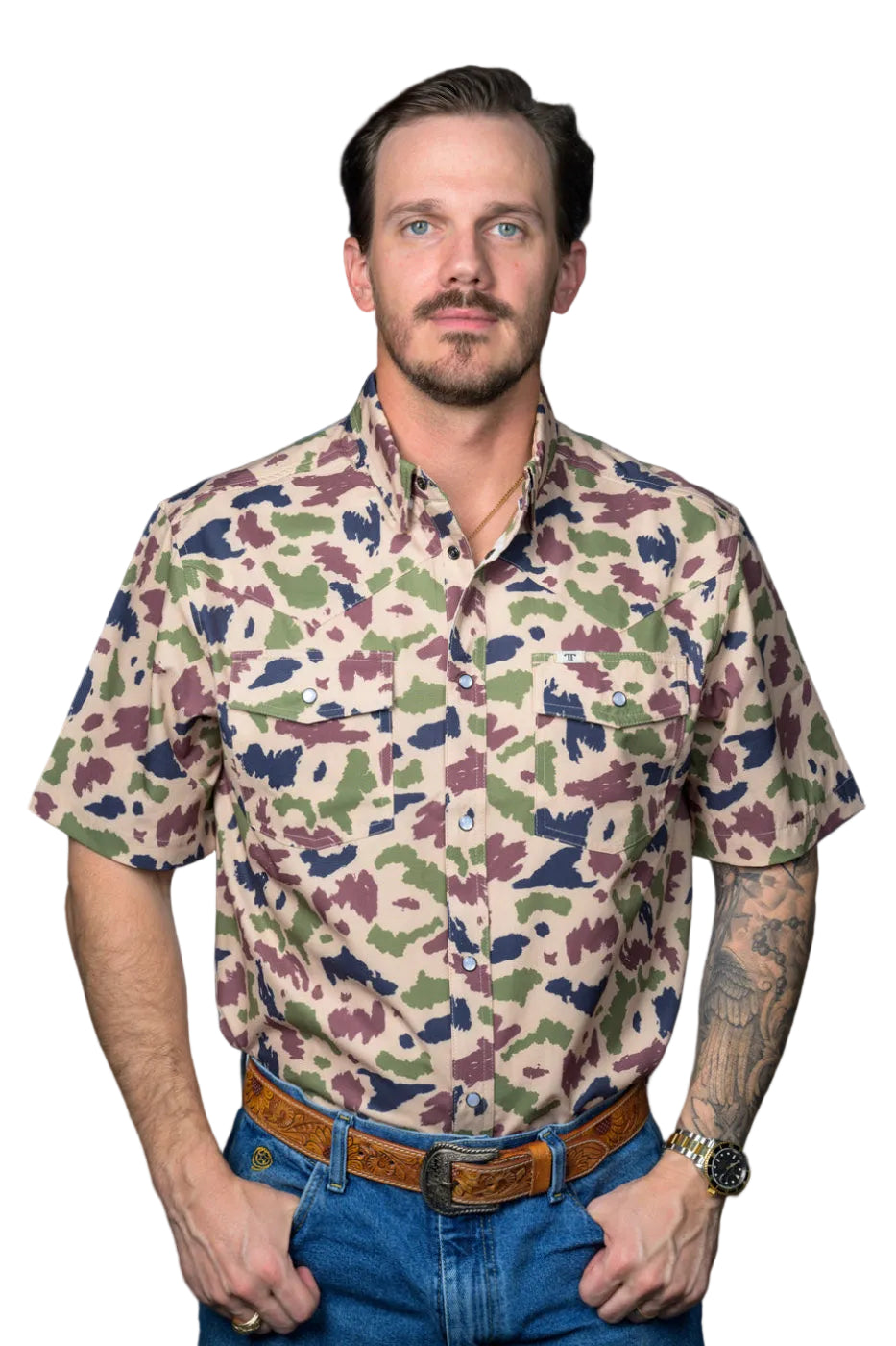 Ferrell | Camo | Short Sleeve Snap Shirt