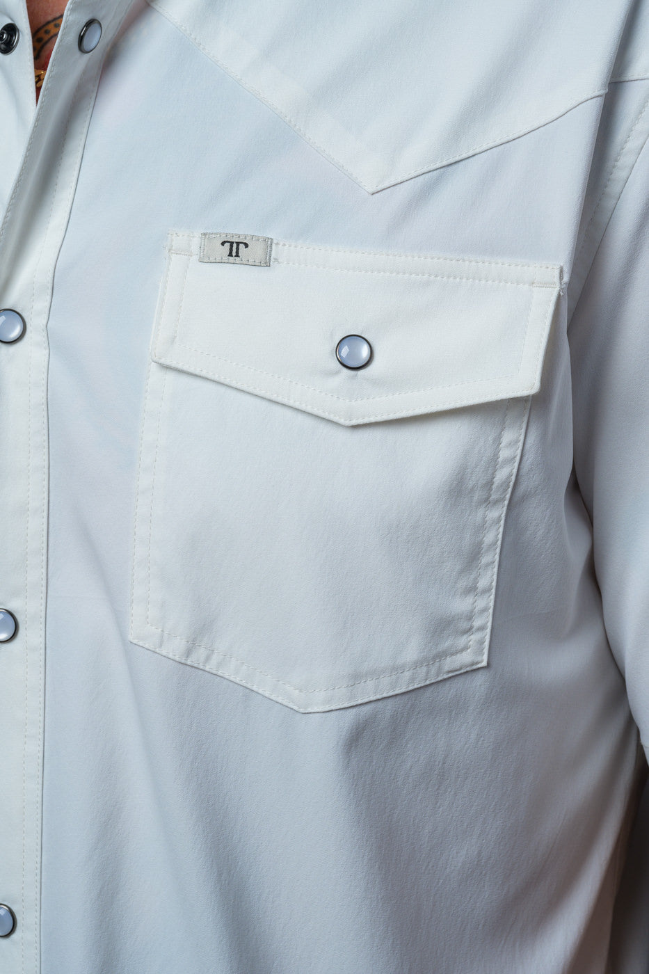 Ferrell | White | Short Sleeve Snap Shirt