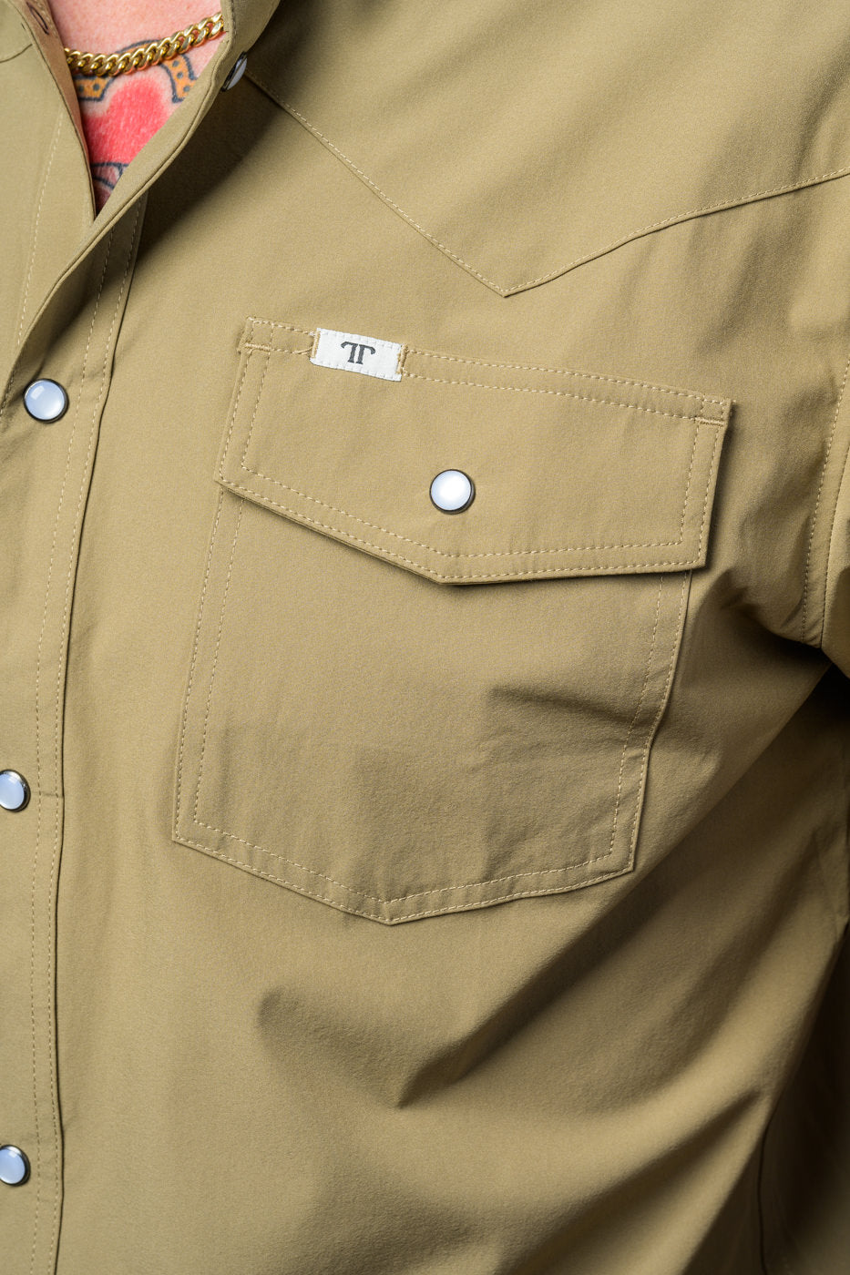 Ferrell | Khaki | Short Sleeve Snap Shirt