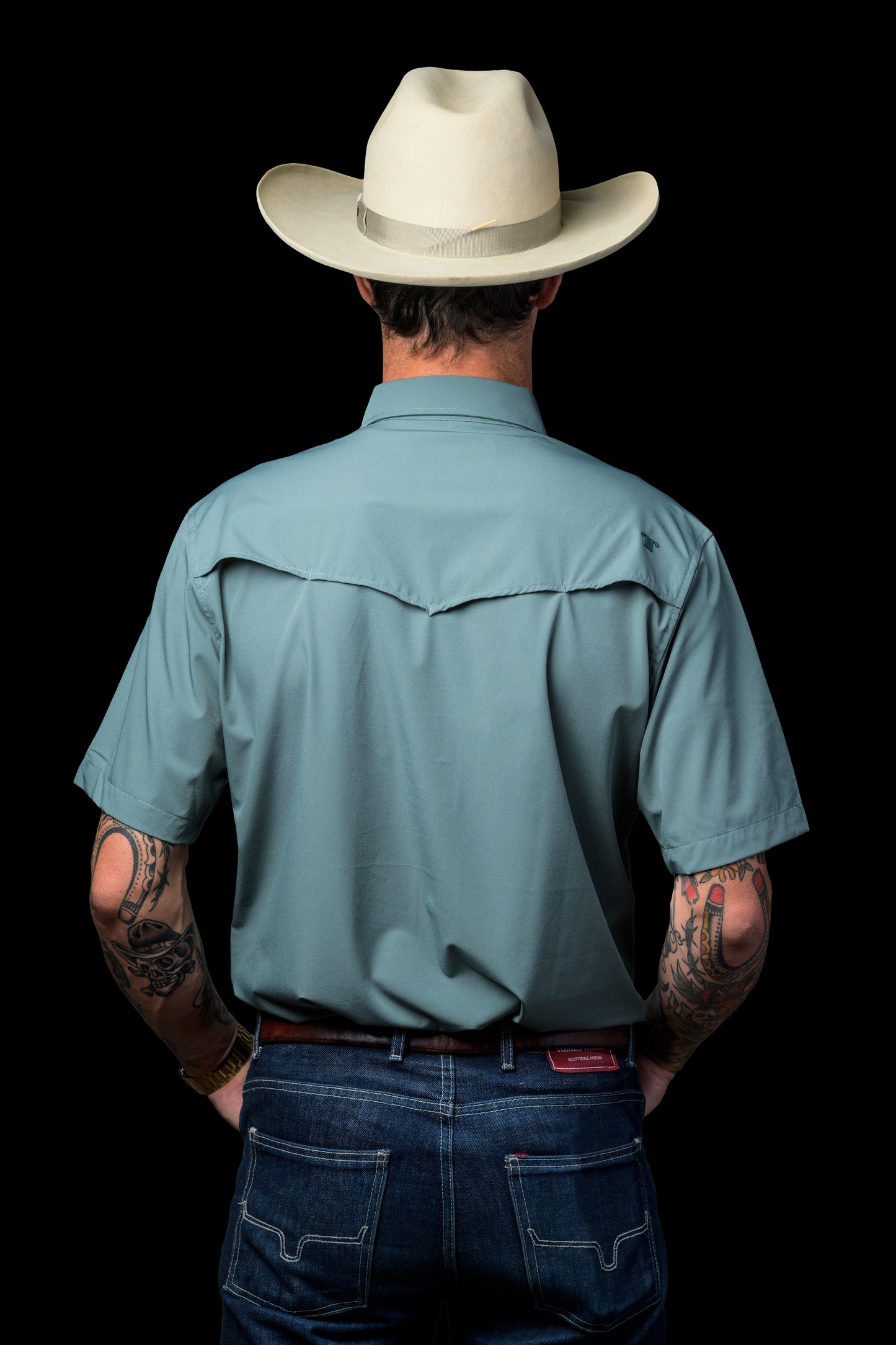 Ferrell | Aqua | Short Sleeve Snap Shirt