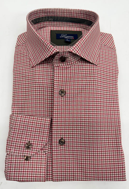 Lugano | Check Dress Shirt | Winter Red