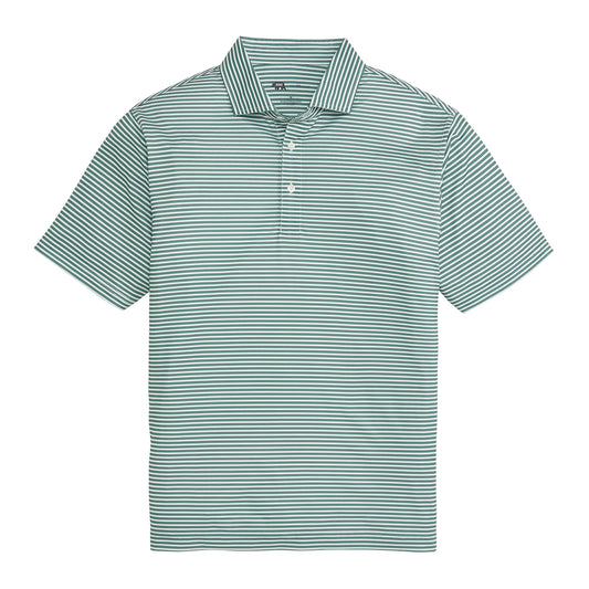 Onward Reserve Guide Stripe Performance Pique Polo- Mallard Green