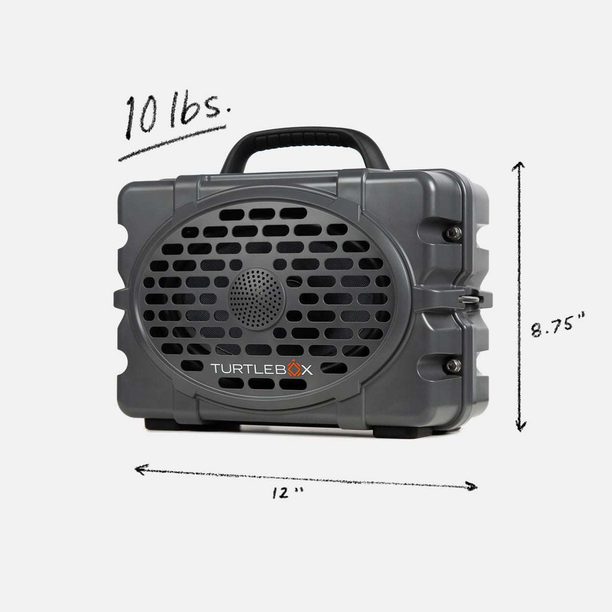 Turtlebox Original Speaker grey outdoor waterproof portable Bluetooth speaker with handle and durable design