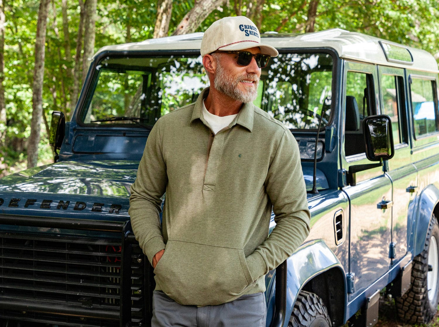 Criquet Collared Sweatshirt - Heather Olive
