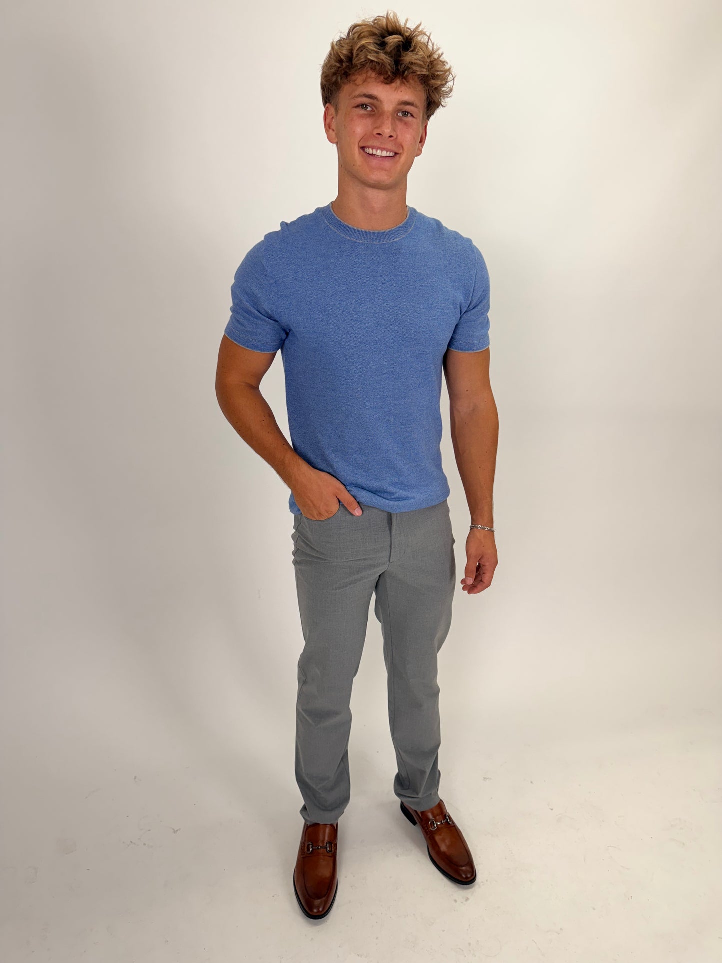 Pellagio | Stretch 5 Pocket Dress Pant | Light Grey