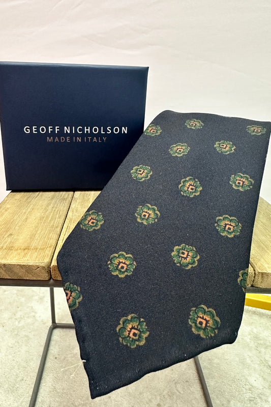Neck Tie | Floral Medallion | Midnight Navy