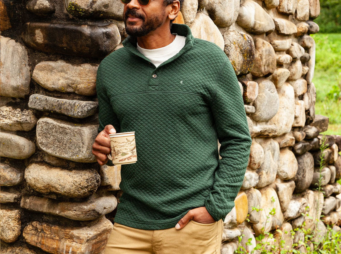 Criquet Quilted Pullover- Heather Ivy