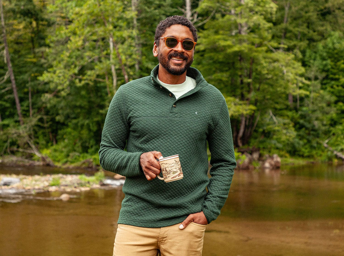 Criquet Quilted Pullover- Heather Ivy